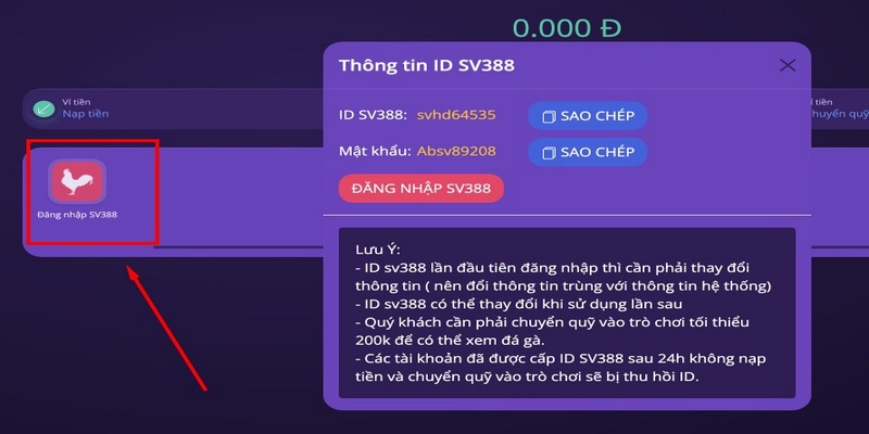 Các bước đăng nhập tài khoản nhà cái SV388 vô cùng đơn giản